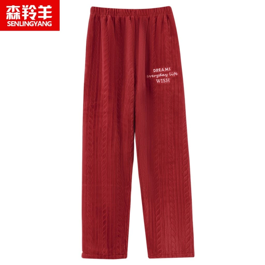 Outono inverno Coral velo pijama calças femininas plus Size solto pode usar fora calças de casa da mãe flanela mais velo
