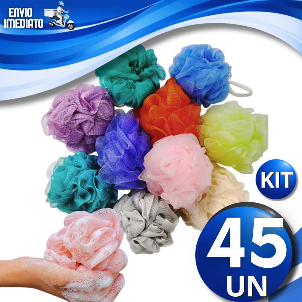 Conjunto Esponja Bucha Corporal de Nylon Macia e Confortável Cores Sortidas Qualidade Utilidades