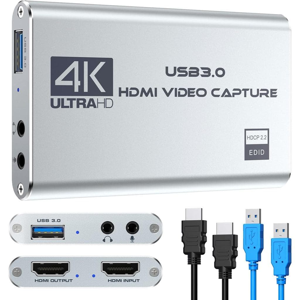 Placa de Captura de Vídeo 4K 1080P 60FPS, Dispositivo de Captura de Vídeo USB 3.0 HDMI, Placa de Captura de Jogos HD par