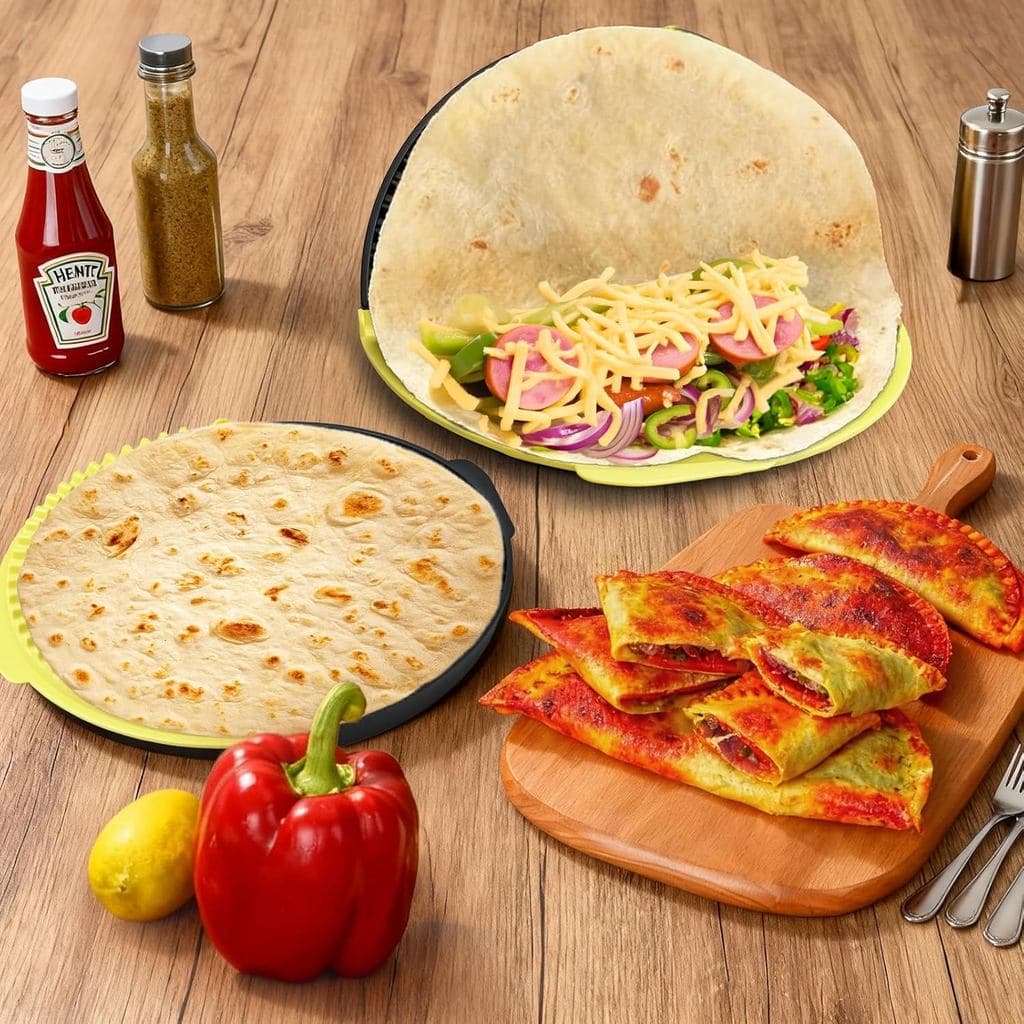 Selador de Tortillas, Prensador de Tortillas 3 em 1, Prensador de Quesadillas Ajustável para Tortillas de 6"/8"/10", Máq