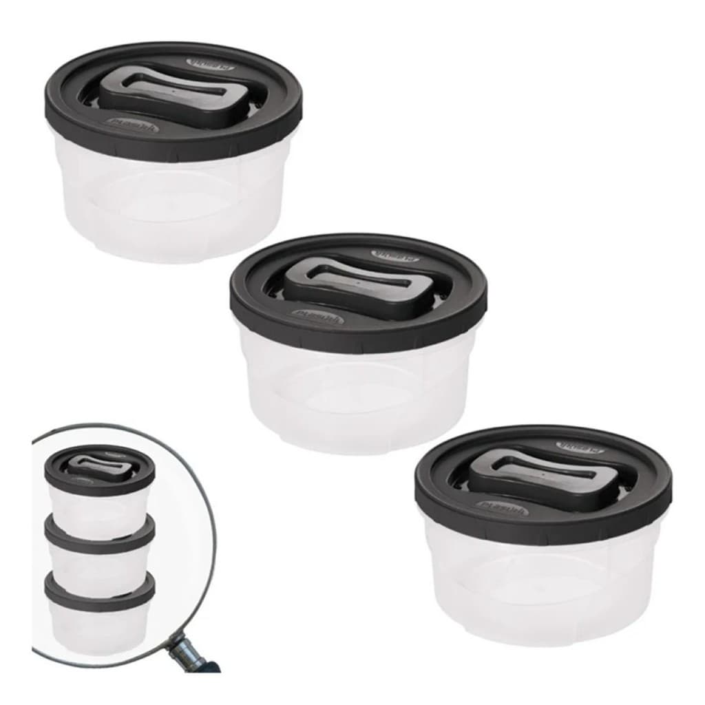 Kit 3 Potes Plástico Rosca 2L Freezer micro-ondas Plasútil