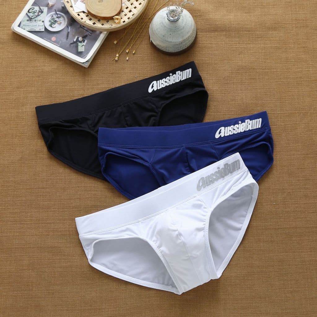 Cuecas Masculinas 2026 em Seda de Leite, Cintura Baixa, Elásticas, Conforto Tridimensional, Estilo Aussie Bum, Marca da