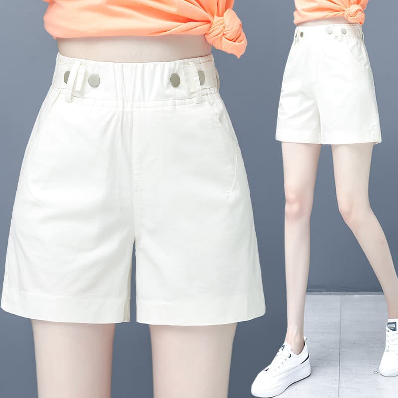 Shorts casuais femininos verão estilo fino 2026 novo estilo branco reto solto macacão de cinco pontos perna larga a linh