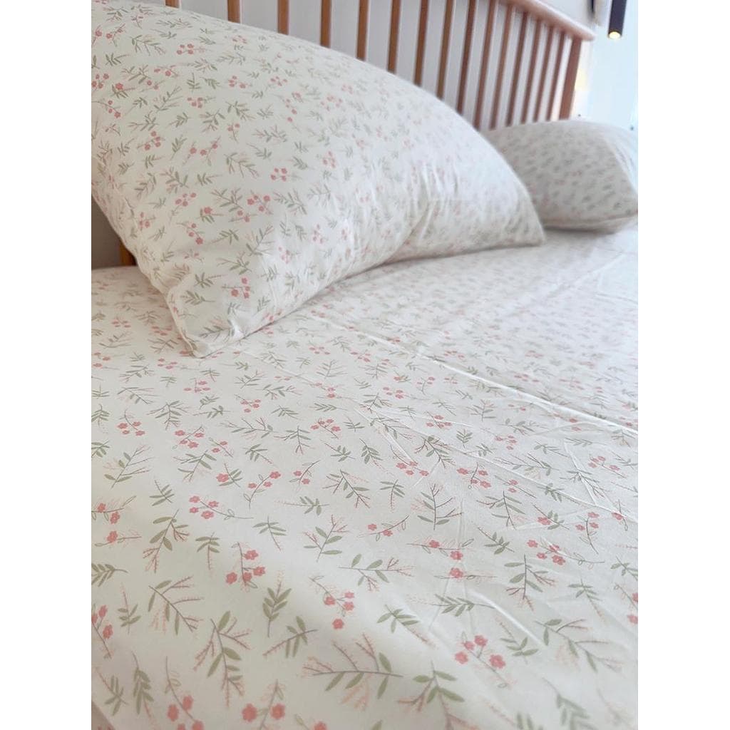 Pequeno fundo branco fresco arte Floral 100% algodão sarja folha única peça 1.5 algodão puro único lençol duplo 1.8 cama