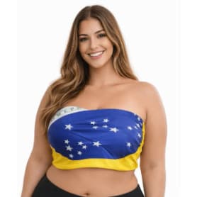Bandeira do Brasil Multifuncional 90x90 cm Use como Cropped Top, Lenço ou Decoração