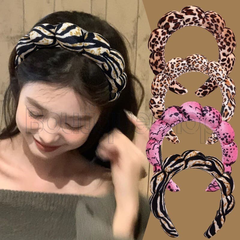 Tiara De Esponja De Nuvem Com Estampa De Leopardo – Chapéus Doces Para Meninas Acessórios De Cabelo Mulheres , Maquiagem