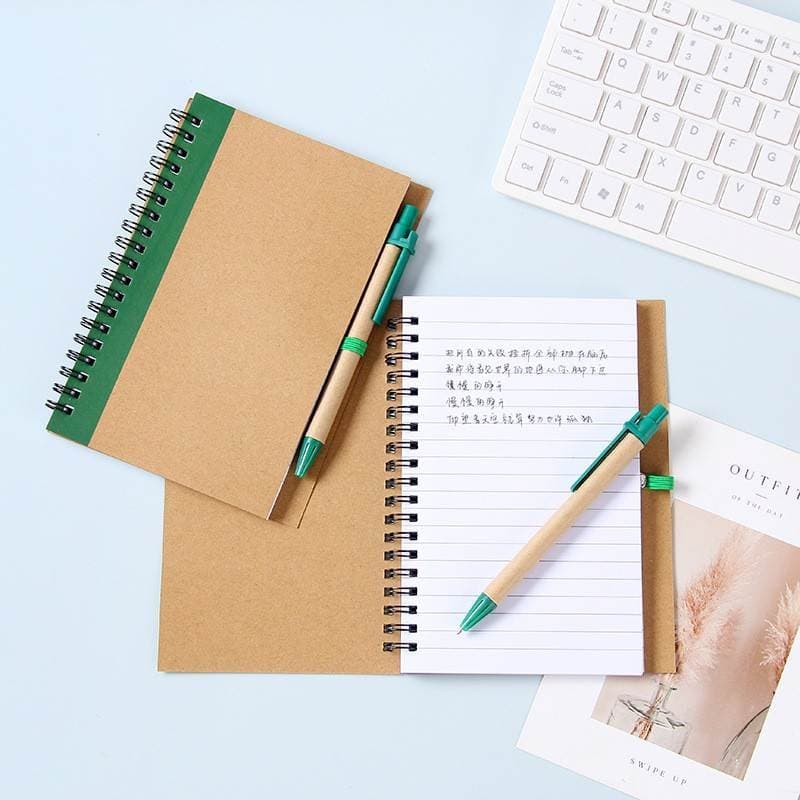 Bloco de notas de bobina de correspondência de cores de papel retrô bloco de notas de arte simples com caneta estudante