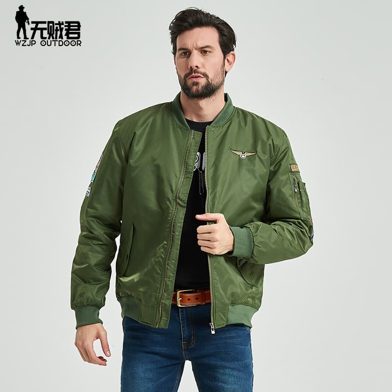 Uniforme de beisebol ma1 jaqueta Bomber masculino fã militar bordado uniforme de beisebol tamanho grande jaqueta uniform