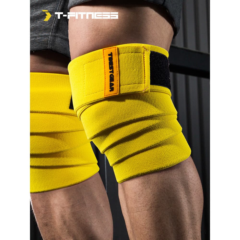 Joelheiras de agachamento masculinas, bandagem elástica, joelheiras enroladas, bandagem Fitness, levantamento de peso, l