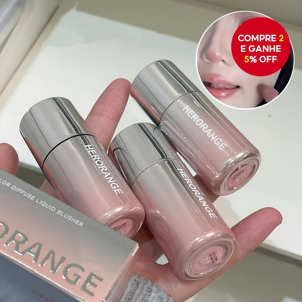 O novo bastão de blush líquido HERORANGE, com ponta de esponja, é adequado para lábios e bochechas, tem longa duração,