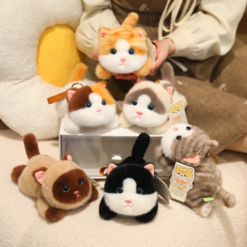 Charme De Chaveiro De Gato De Pelúcia Fofo-6 Estilos Kawaii Portátil Macio Presente Para Amantes De Gatos