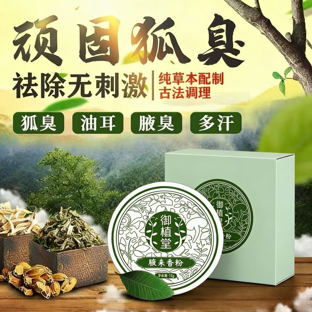 Yuzhitang pó de fragrância de axila essência de ervas pó de fragrância remover fragrância de axila Odor de suor fragrânc
