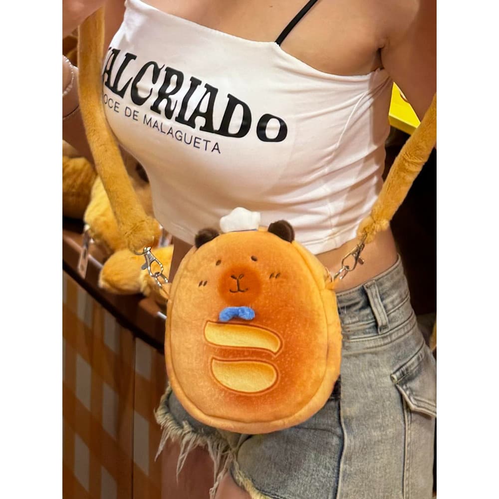 Nova Kapibara dos desenhos animados saco do mensageiro bonito pão capivara bolsa de moedas do telefone móvel menina pada