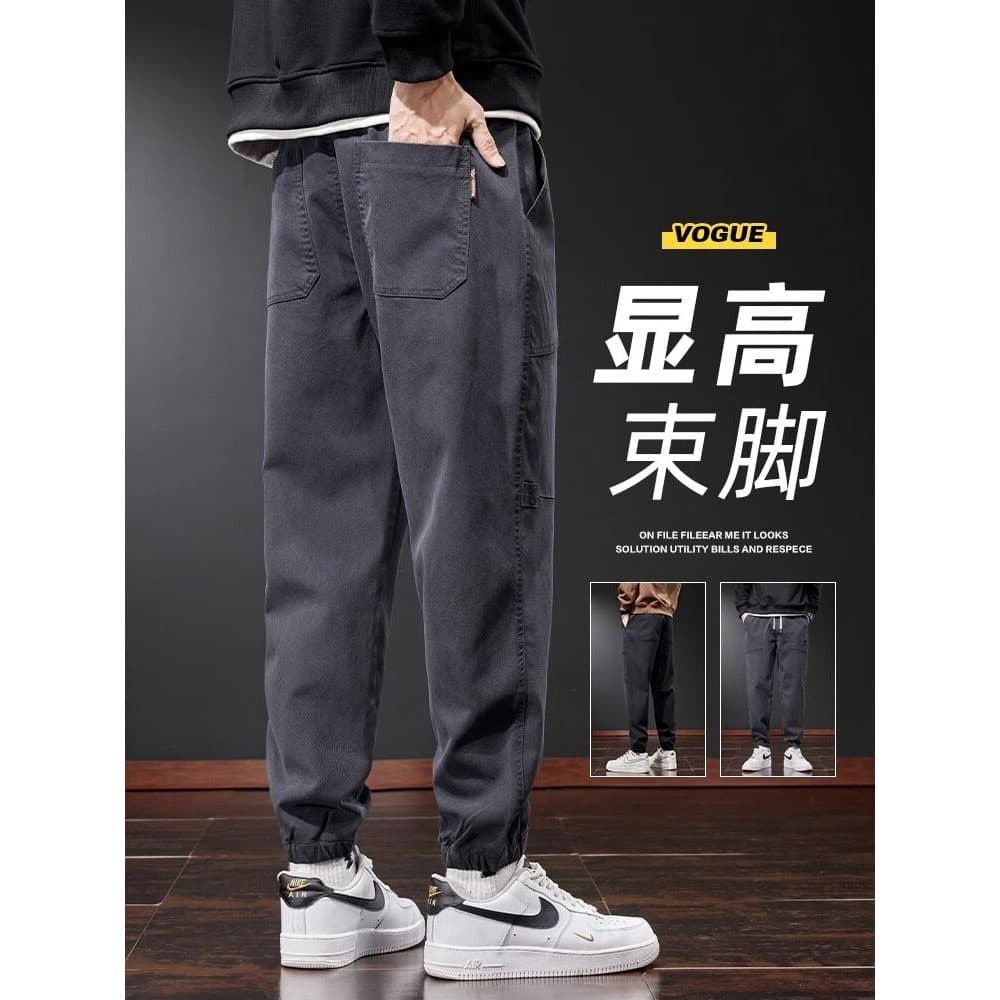 Primavera outono calças casuais masculinas Street Wear solto tornozelo-Legging tornozelo comprimento calças outono novo
