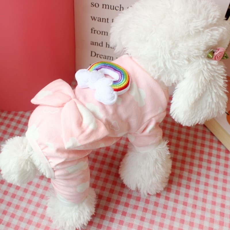 Roupas para cães de estimação verão estilo fino Teddy Bichon Pomeranian filhote de cachorro gato quatro pernas Anti-lint