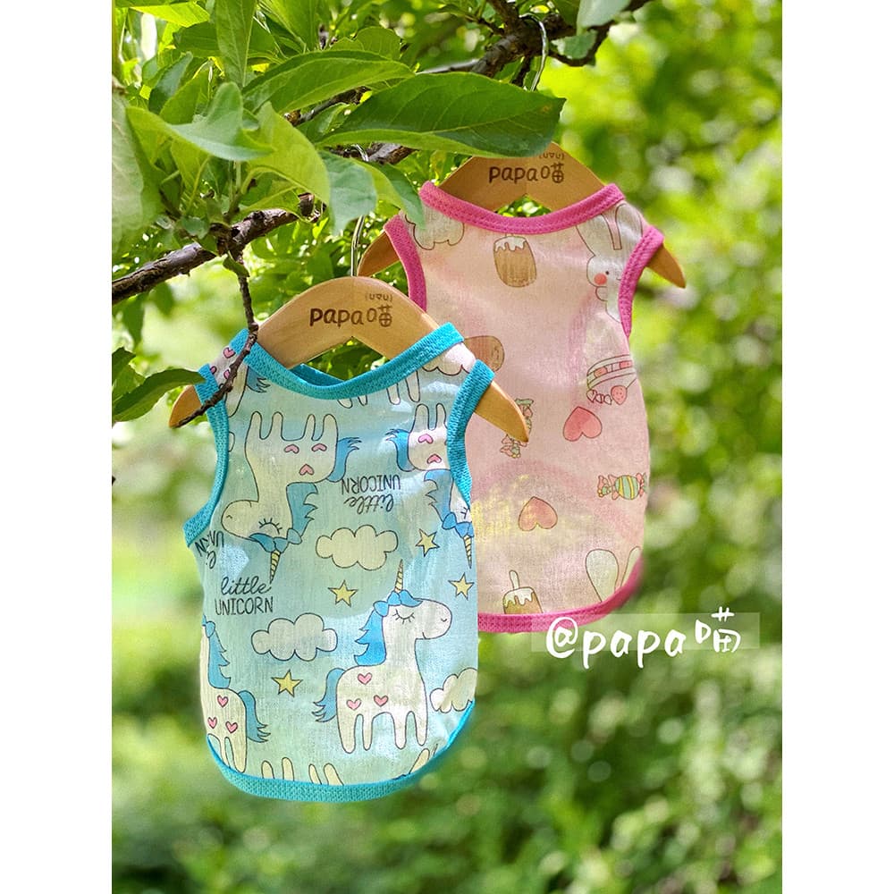 Oferta especial] Roupas para cães estilo fino verão Teddy Bichon Schnauzer Pet Cat Summer Puppy Vest
