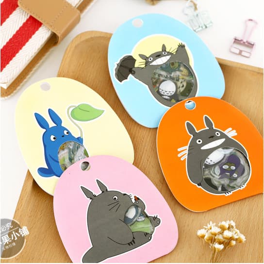 Livro criativo Hayao Miyazaki meu vizinho totoro manual adesivo pacote dos desenhos animados PVC adesivos transparentes