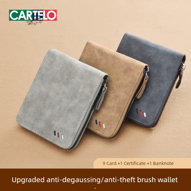 Titular do cartão para Cardiro masculino Anti-roubo escova carteira 2026 novo estilo masculino Retro Multi-cartão cartei