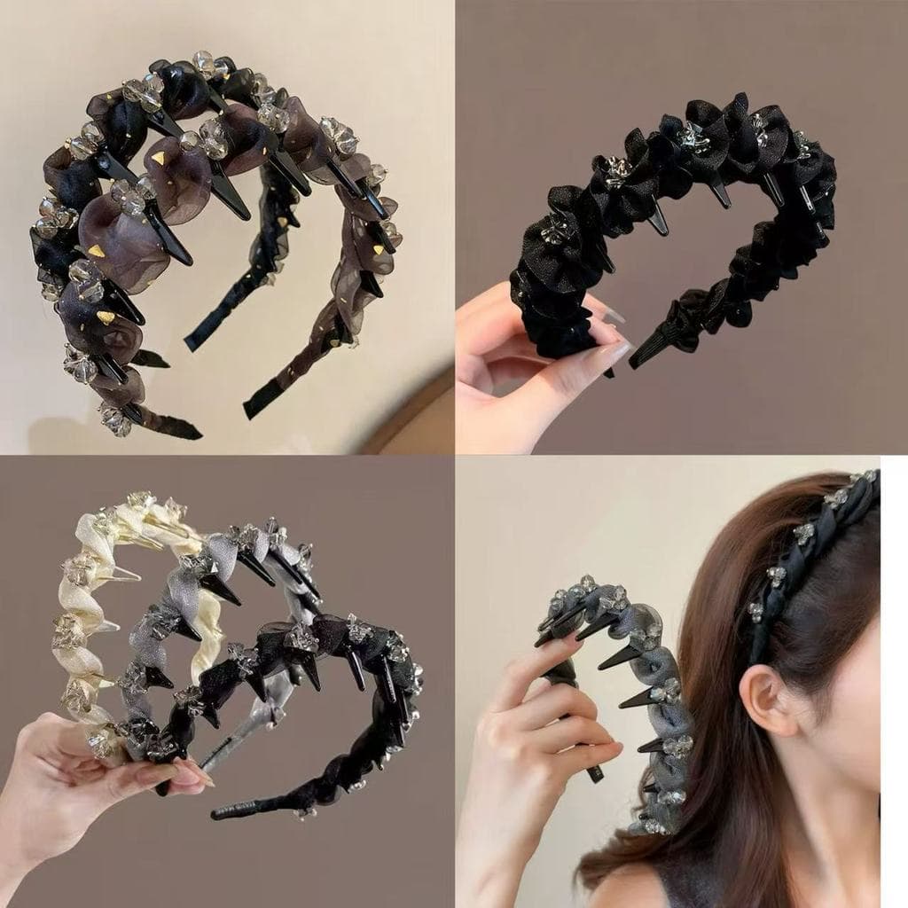 Tiara de estilo alto para lavar o rosto, acessórios de cabelo com grampo de cabelo combinados