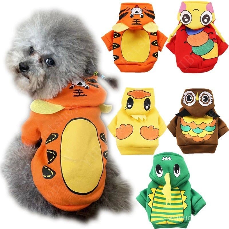 Novo Outono Inverno Casaco Para Animais De Estimação Roupas Cães Bonito Saco De Moedas Dos Desenhos Animados Cão Hoodies