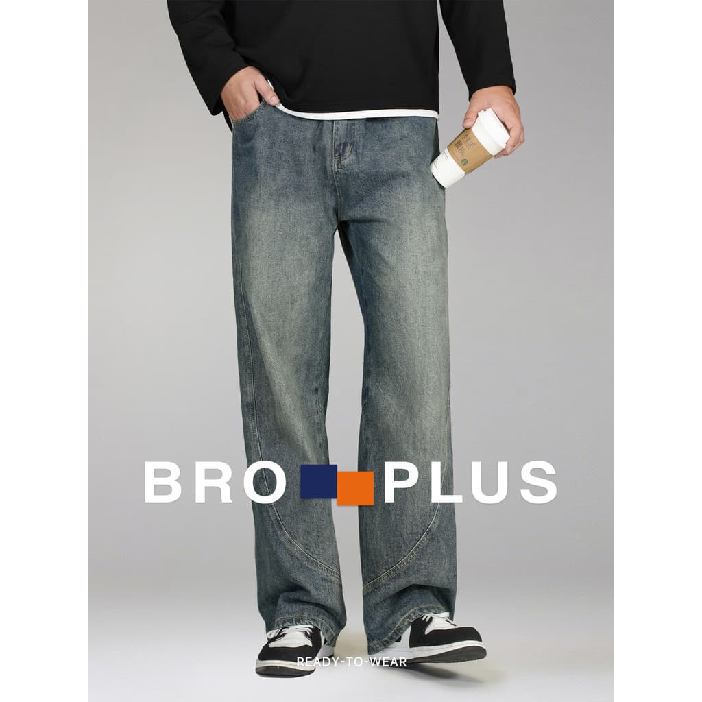 Fat Brother Jeans masculino mais gordura Extra grande 2026 novo estilo primavera outono plus Size cara gordo Casual solt
