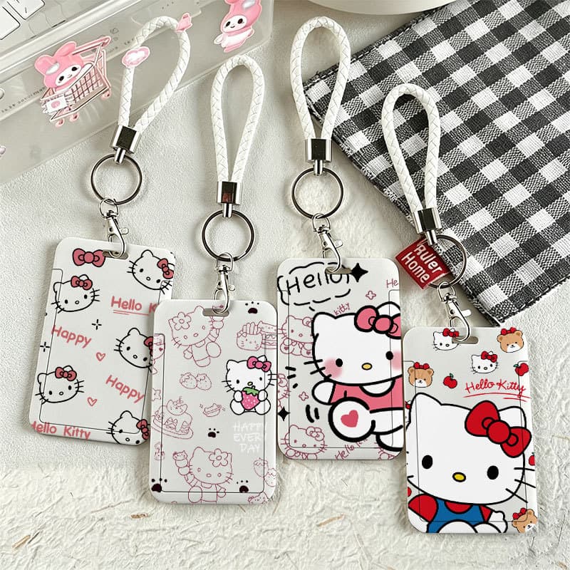 Adorável Protetor De Cartão Hello Kitty , Suporte Fino E Leve Para Cartões De Campus De Estudantes , Passagens De Trânsi