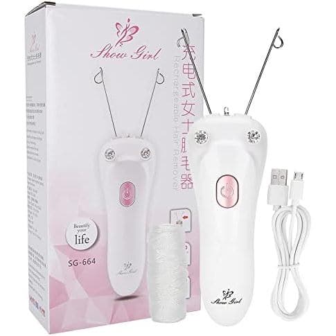 Removedor de Pelos Elétrico para Corpo e Rosto, Epilador de Fio de Algodão para Mulheres, Dispositivo de Remoção Física,