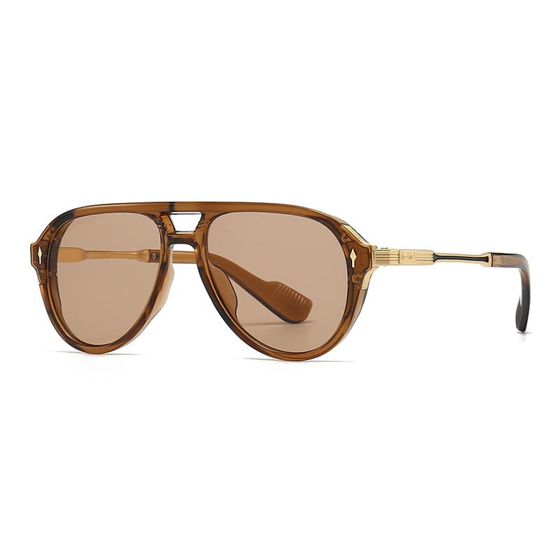 Retro Double Bridges Óculos De Sol Moda Tons UV400 Tendências Mulheres