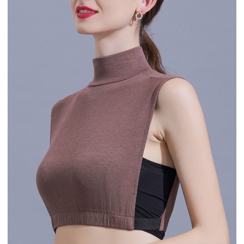 K malha gola falsa feminina All-Match gola falsa outono inverno quente pulôver gola alta meia seção fundo interno roupas