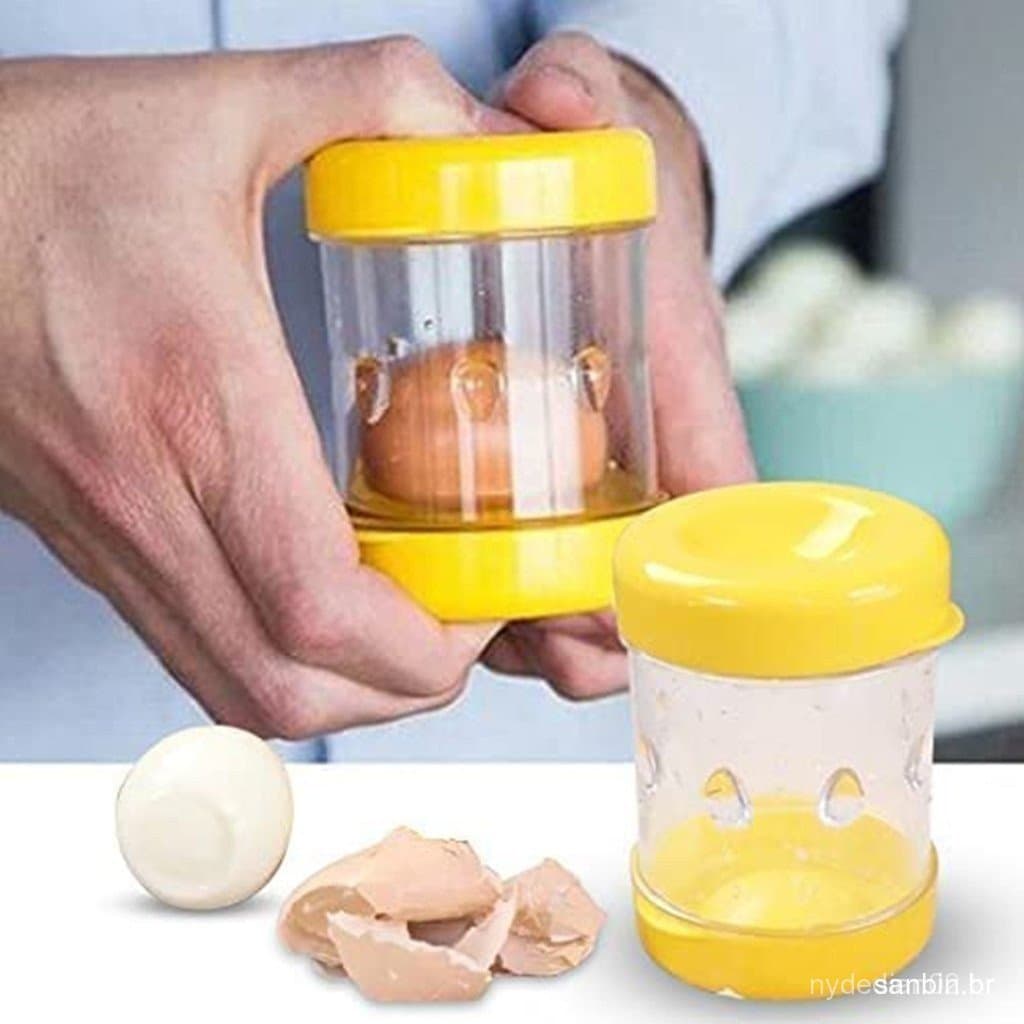 1 descascador manual de ovos, separador de gema e casca de ovos com manivela, máquina de descascar não automática.