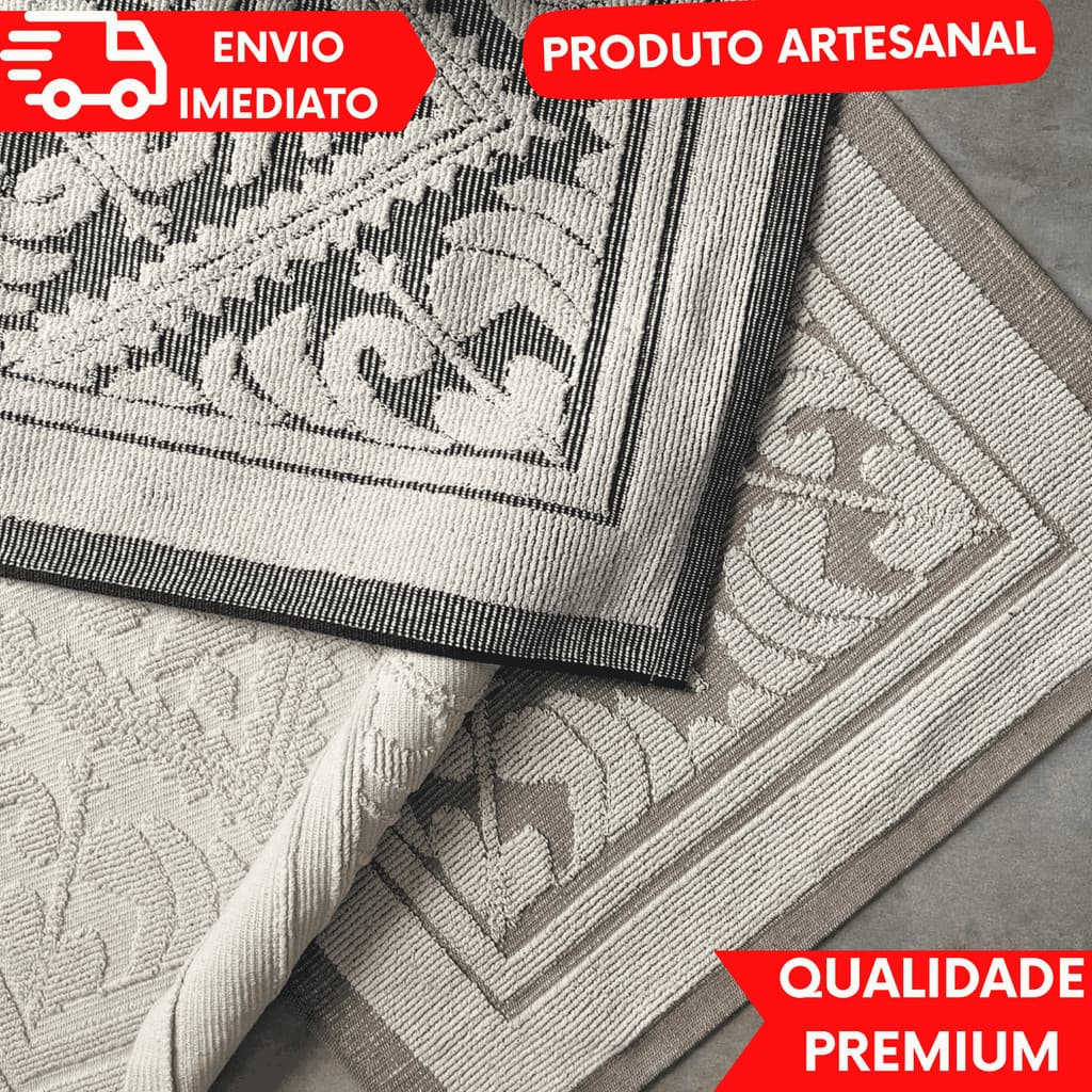 Tapete Atoalhado Confort 50x80cm Banheiro Cozinha Sala  Algodão Lavável na Máquina Diversas Cores