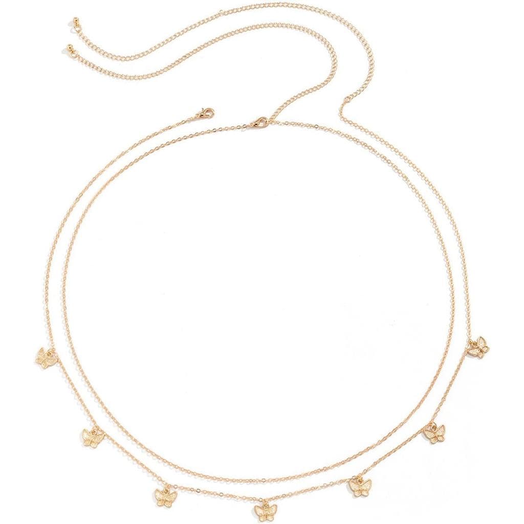 Joias de Corrente para o Corpo Femininas, Banhadas a Ouro 18K, Contas de Cintura, Corrente de Cintura para o Corpo, Corr