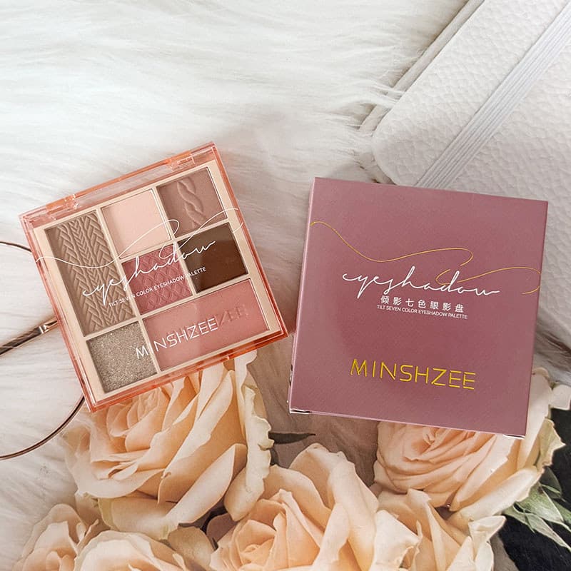 Ming Xizhi piscando sombra paleta de sombras de sete cores alto brilho Blush sombra contorno tudo-em-um P