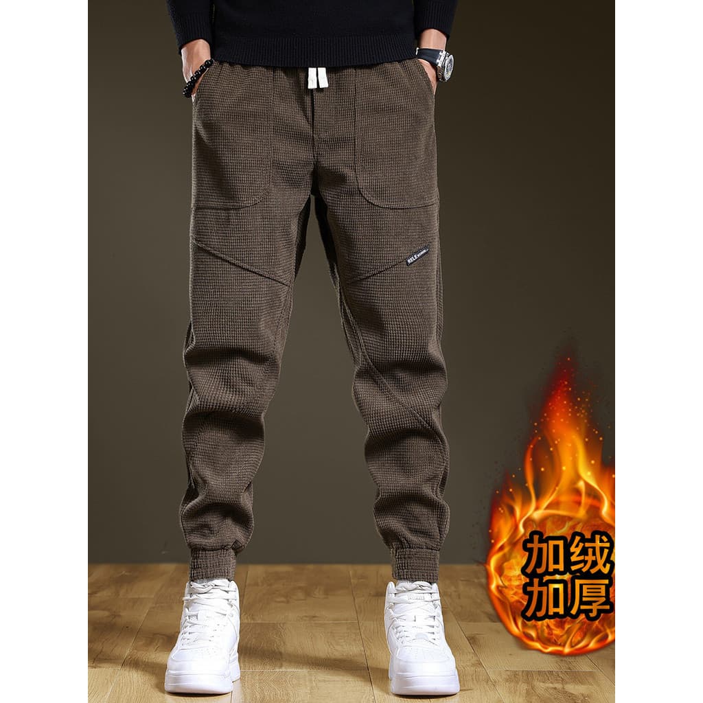 Exportação de comércio exterior pedido Original retirada calças de veludo masculino Casual outono inverno forro de lã en