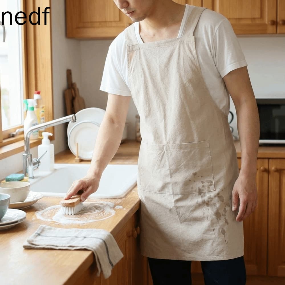 Avental Minimalista NEDFS , Design Sem Mangas Com Alças Cruzadas , Masculino Japonês , Bolsos Feito À Mão