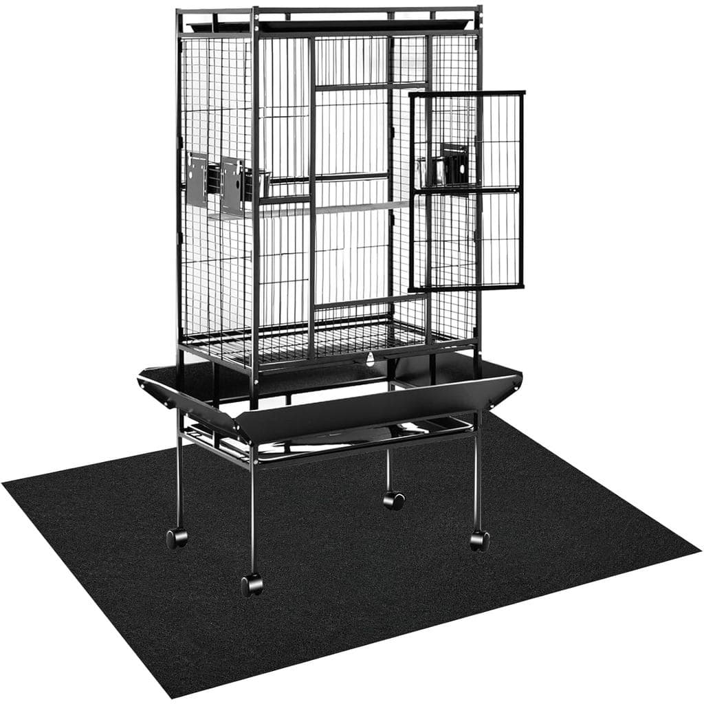 Large Bird Cage Mat, 35x47 Inch Under Pet Cage Mat for Bird Cages, Dog Crate Mat Liner, Reptile Aquariums, Waterproof Fe