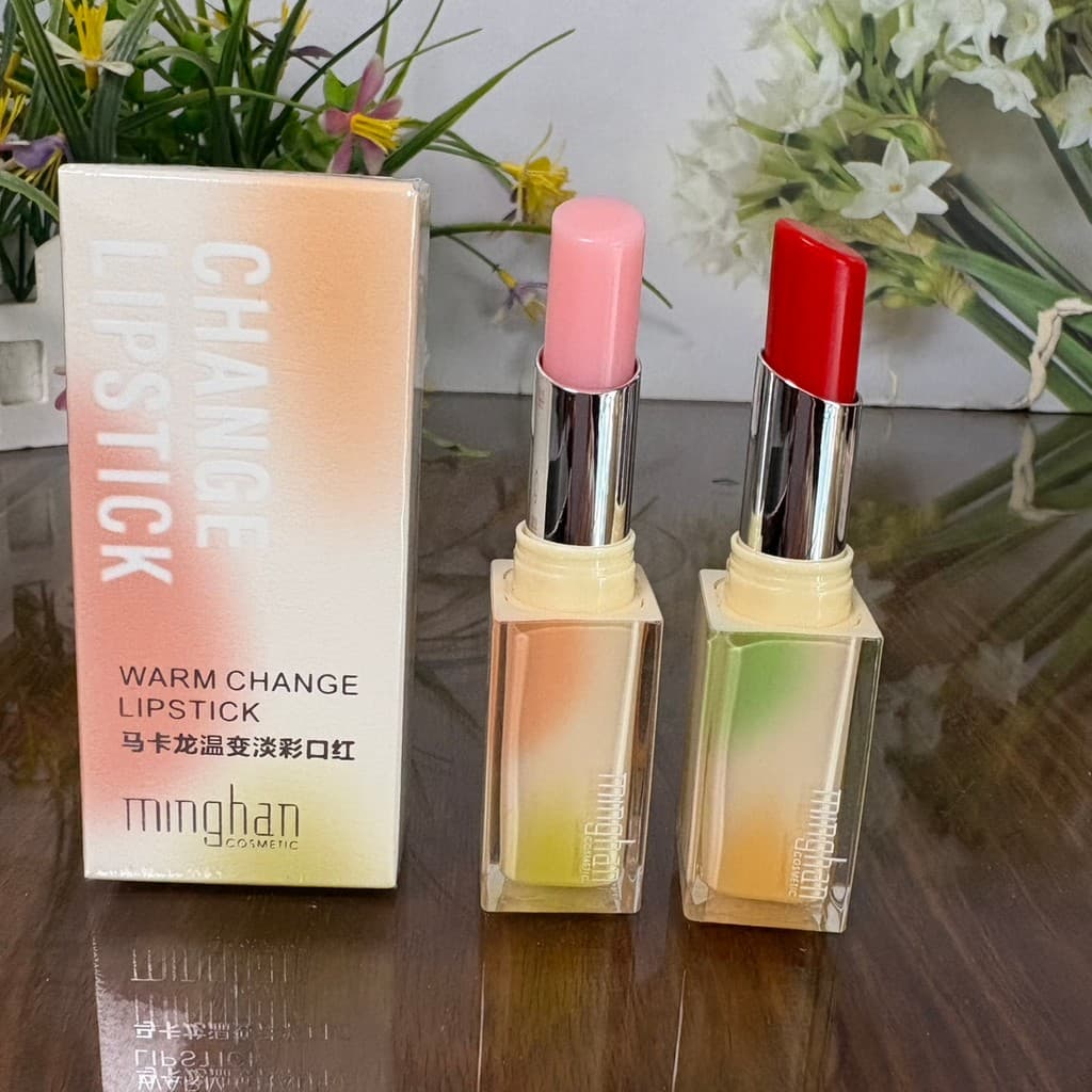Famoso Macaron coreano mudança de temperatura batom de cor clara 3.5g hidratante transparente copo antiaderente menina m
