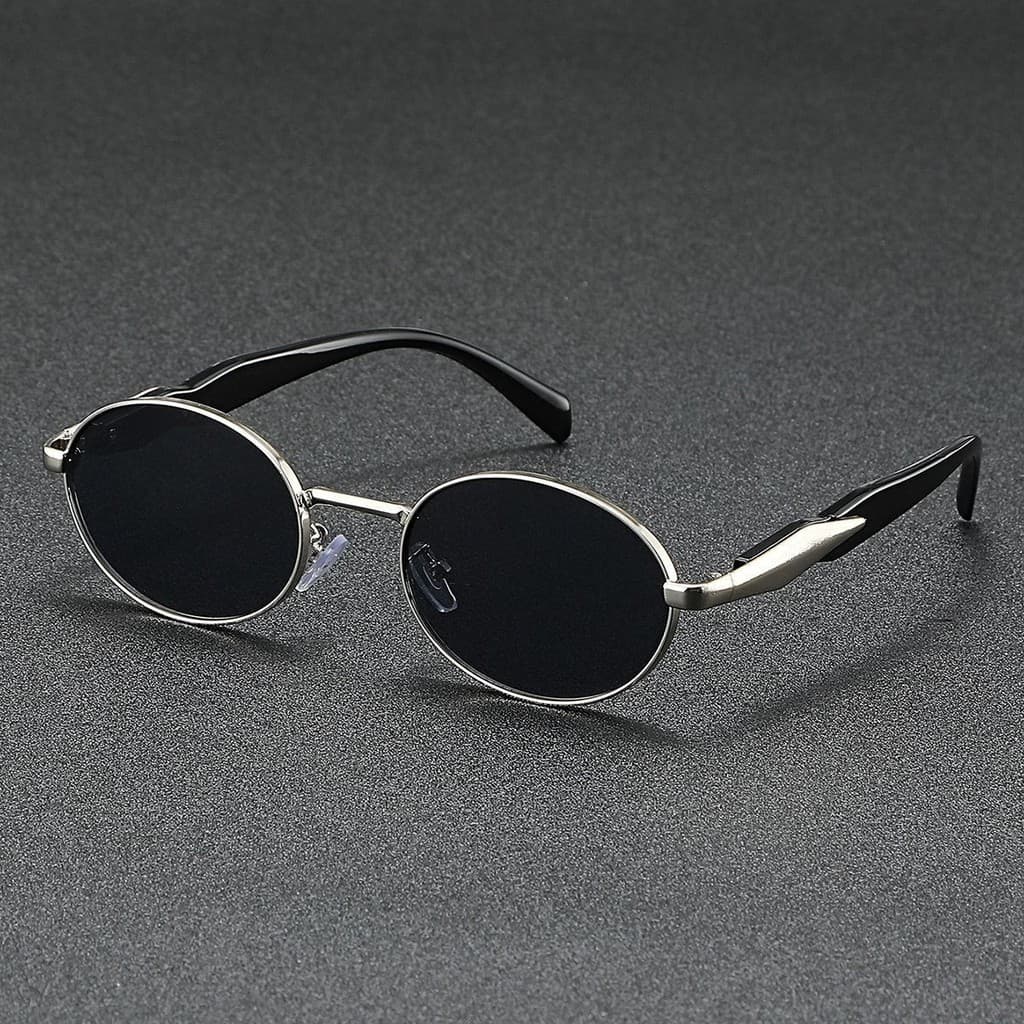 Moda à prova de vento óculos de sol fabricante rua tiro Oval Metal óculos de sol moda Retro pára-sol mw4