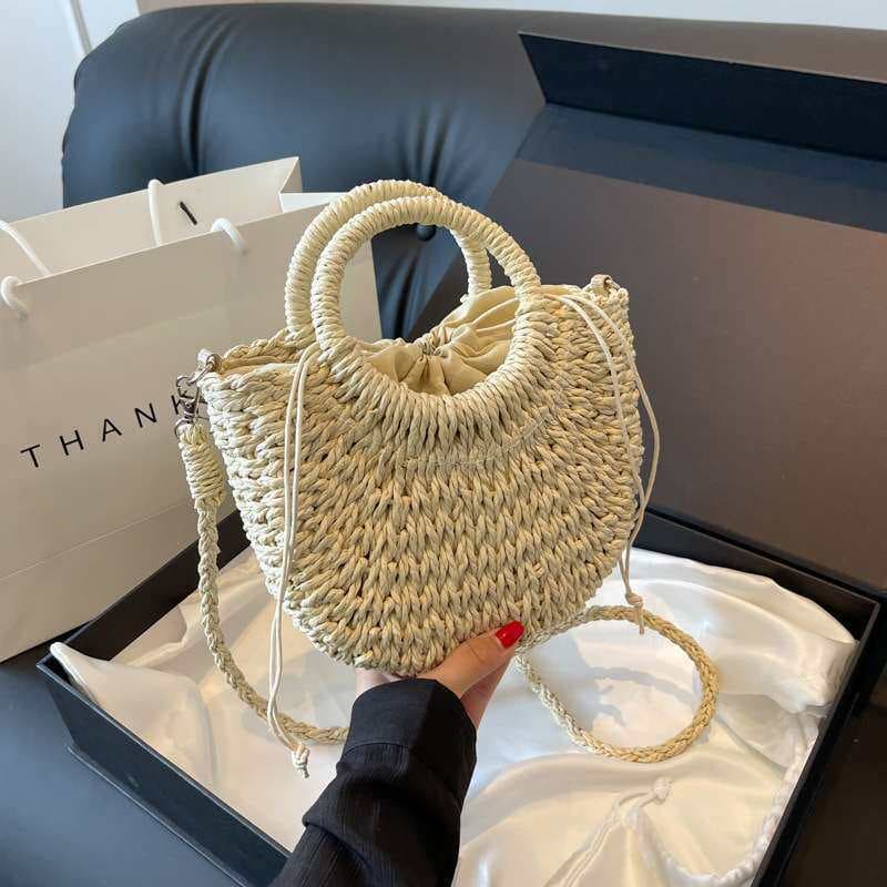bolsa femenina bolsa feminina 2024 primavera novo estilo moda bolsa de palha feminina simples de um ombro Diagonal saco