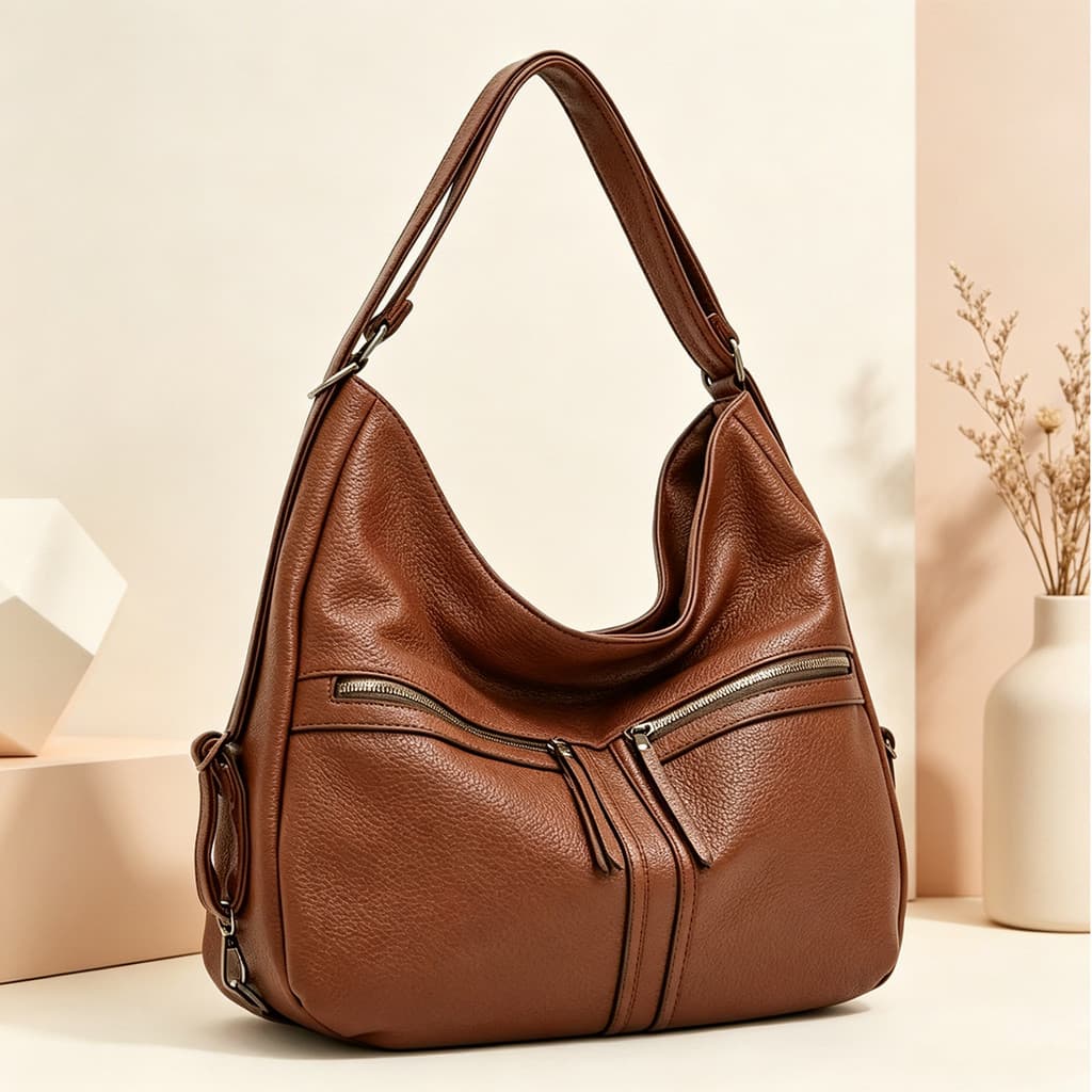 Bolsa Transversal Feminina Grande Capacidade Couro Resistente Multiuso para Trabalho Passeio e Dia a Dia