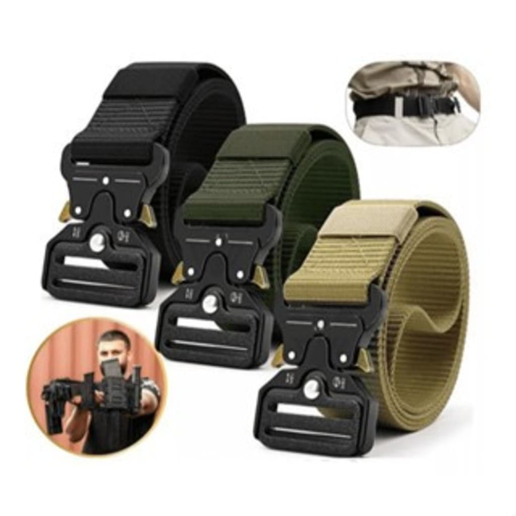 Cinto Tático Masculino Nylon Ajustável com Fivela Automática Militar