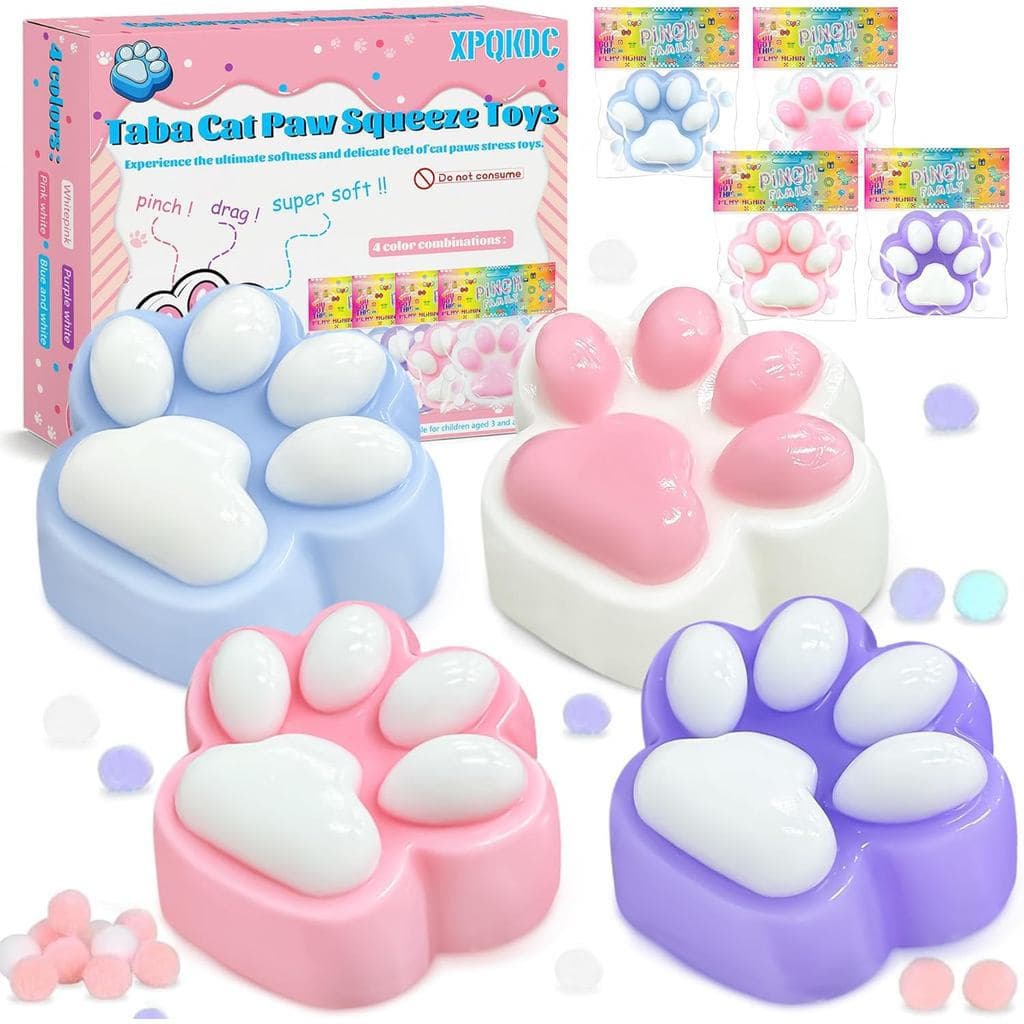 Brinquedo de Descompressão Garra de Gato, Conjunto de 4 Peças de Brinquedos de Apertar Garra de Gato, Brinquedo Sensoria
