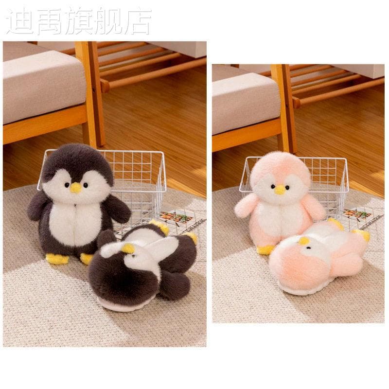 Novo pequeno pinguim chinelos menina uma casa sapatos de algodão chinelos bonito crianças pai-filho sapatos de inverno s