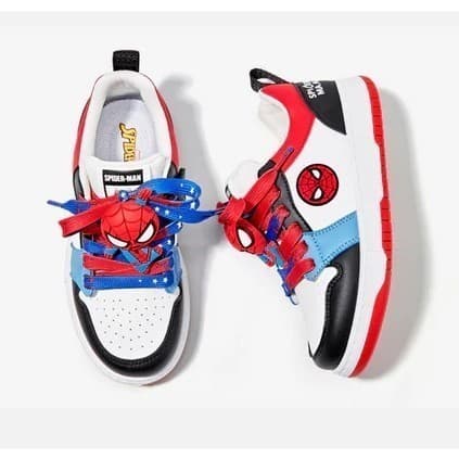 Tenis Infantil do Homem Aranha  Cadarços (Azul e Vermelho) do 26 ao 33 Cano Baixo Lançamento Menino Garoto Criança