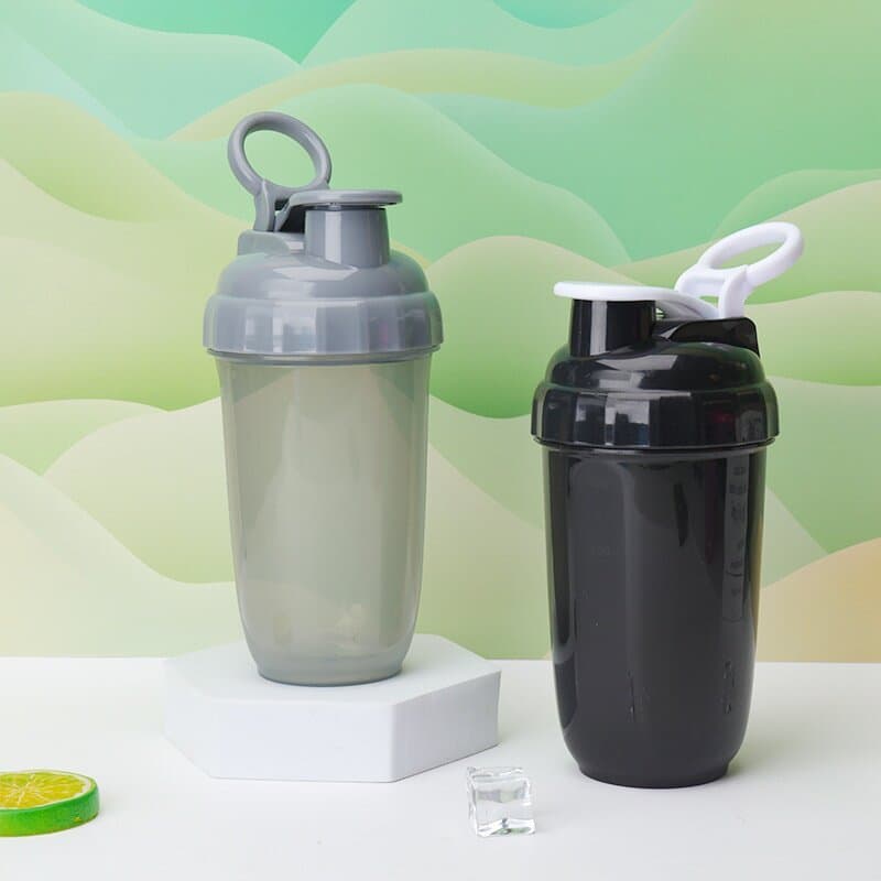 Copo de proteína em pó simples elegante cor sólida 400ml Shaker copo Milkshake Fitness copo de água ao ar livre alça por