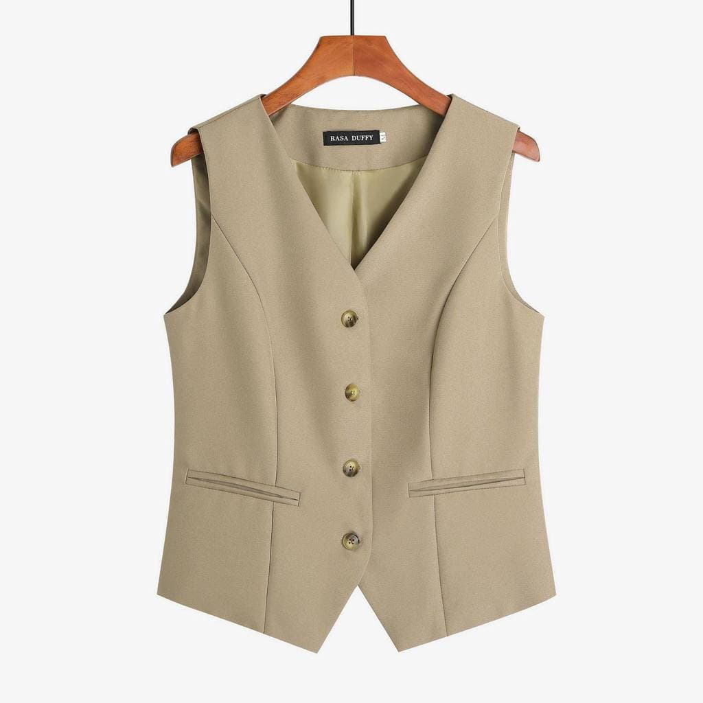 Terno colete feminino pequeno colete 2025 primavera outono novo estilo fino-ajuste exterior em camadas colete feminino p