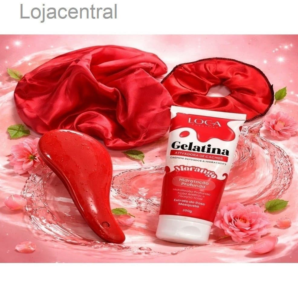 Kit Capilar Completo  – Gel 200g + Escova Mágica + Touca de Cetim + Xuxinha | Definição e Cuidado Diário 1
