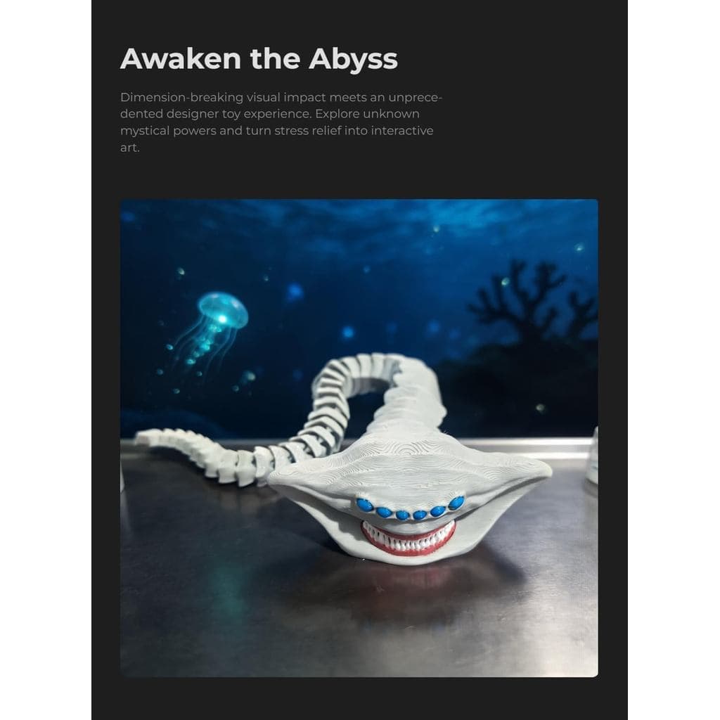 Grande Monstro Do Mar Com Impressão 3D Flexível Articulado Brinquedo-Sea Eater Deep Creature Colecionável , De Mesa Para