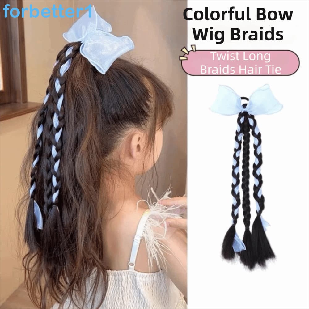 FORBETTER Anéis De Cabelo Rabo De Cavalo , Trança De Boxe Doce Tranças De Peruca De Arco Colorido , Chapéu