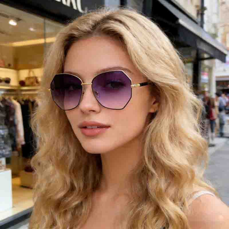 Óculos de sol europeus americanos femininos moda óculos de sol Anti-ultravioleta óculos femininos